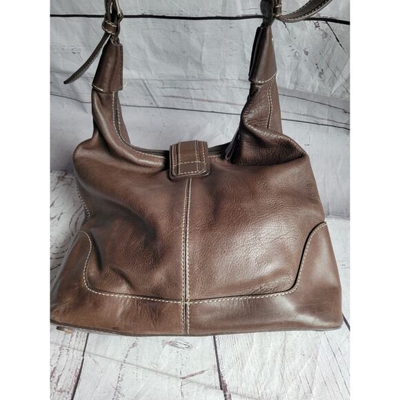 FOSSIL 1954 75082 Vtg Brown Leather Shoulder Hand Bag Purse 12X9X3 inch Women's - Picture 6 of 15